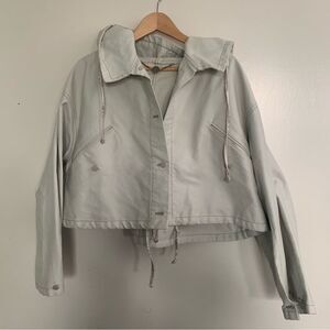 Stella McCartney oversize jacket with hoodie beige color in a heavy cotton sz 38